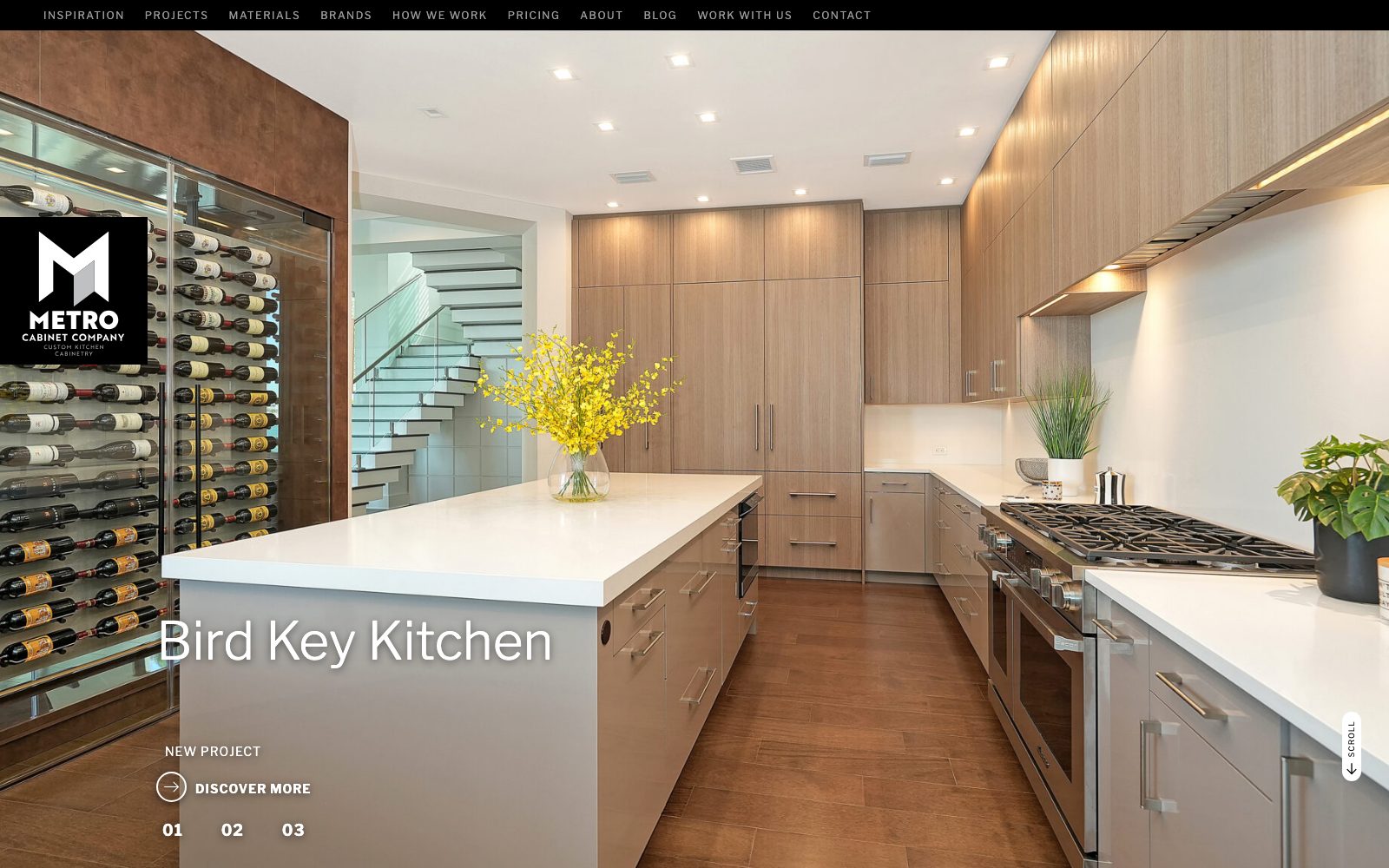 The current metrocabinetcompany.com homepage